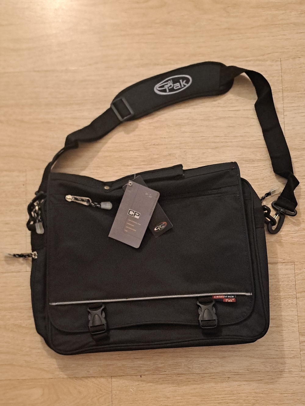 California Park Black Messenger Bag for Men.